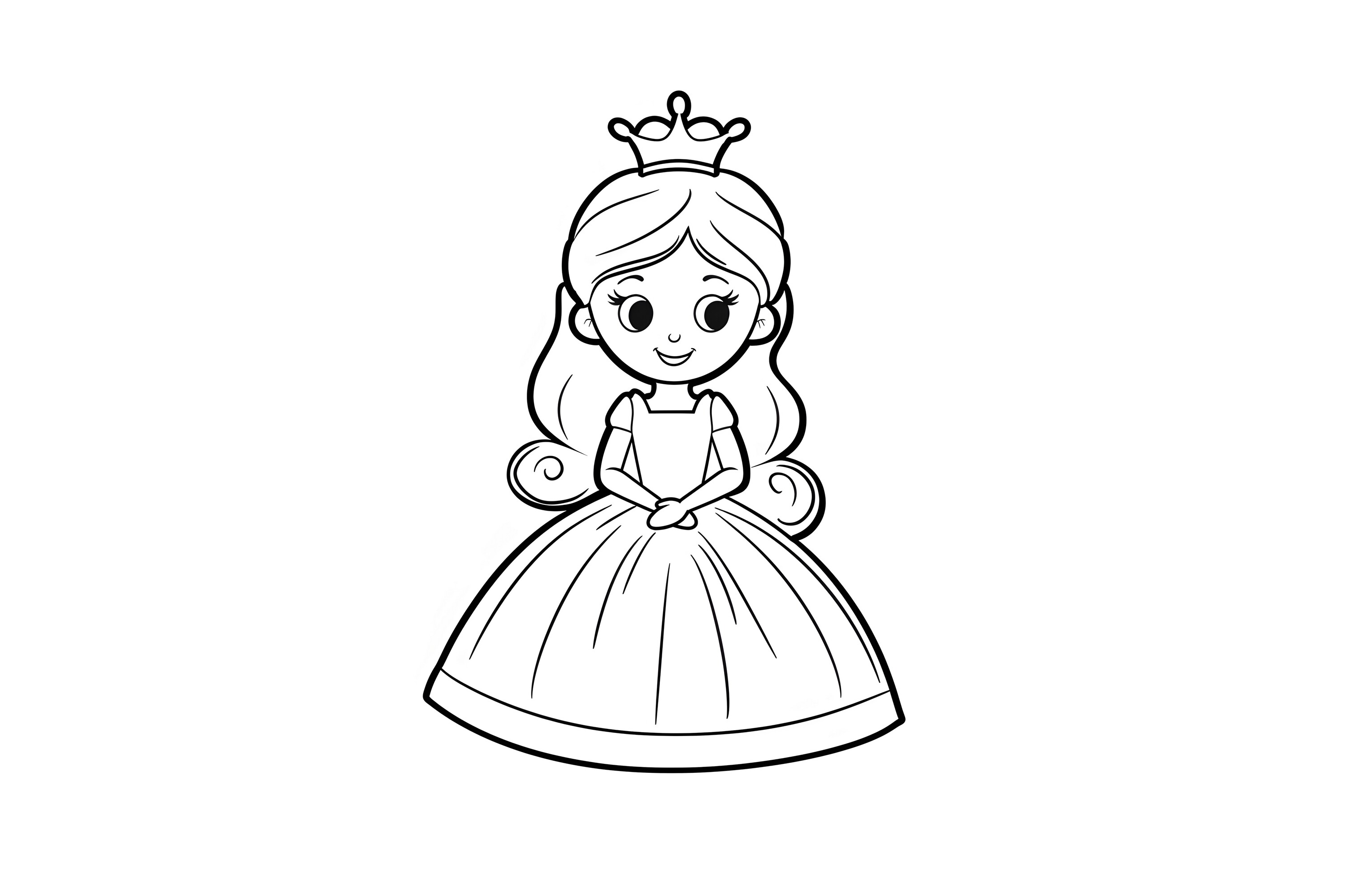 Cute Little Princess Coloring Page Graphic by Forhadx5 · Creative Fabrica