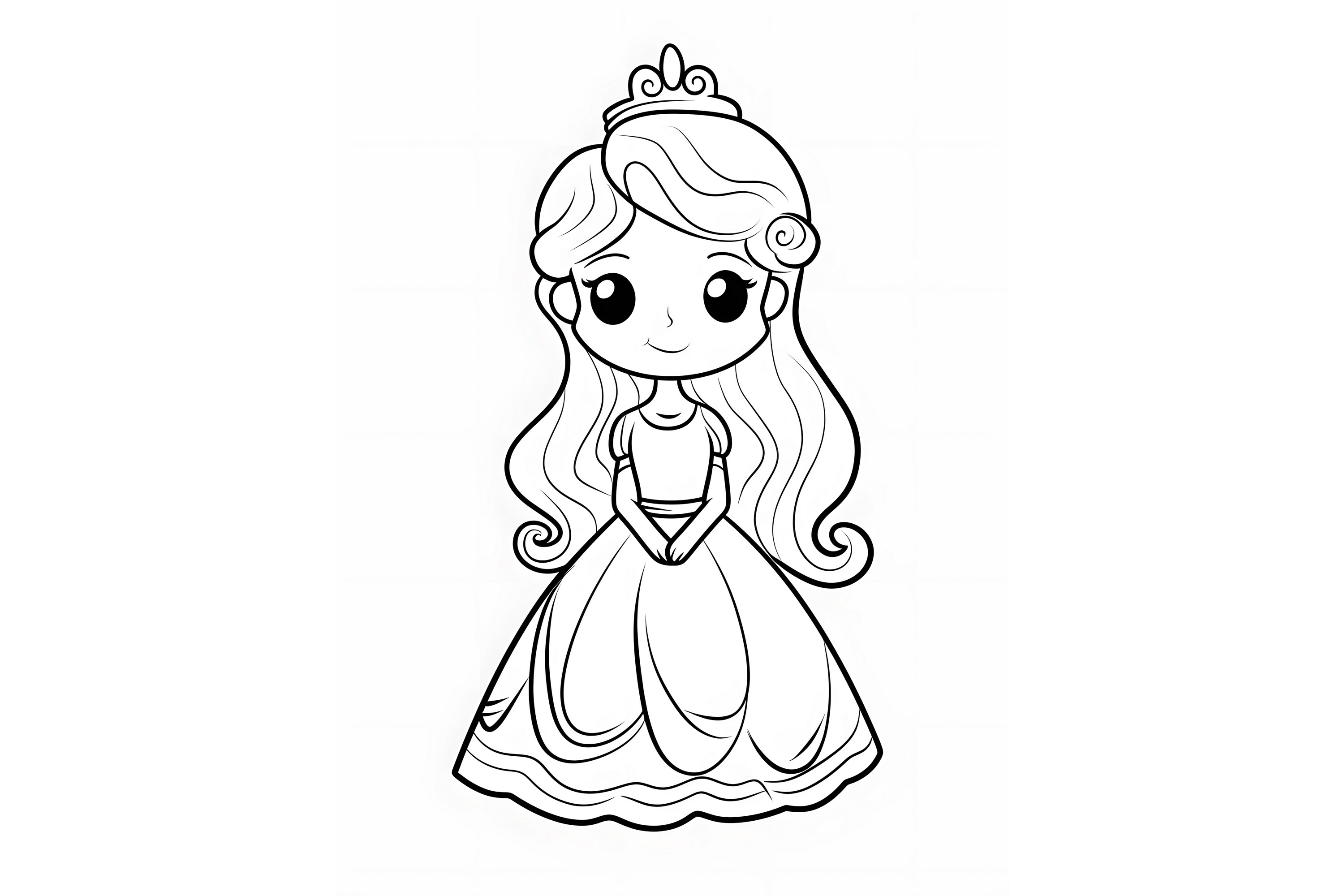 Cute Little Princess Coloring Page Graphic by Forhadx5 · Creative Fabrica