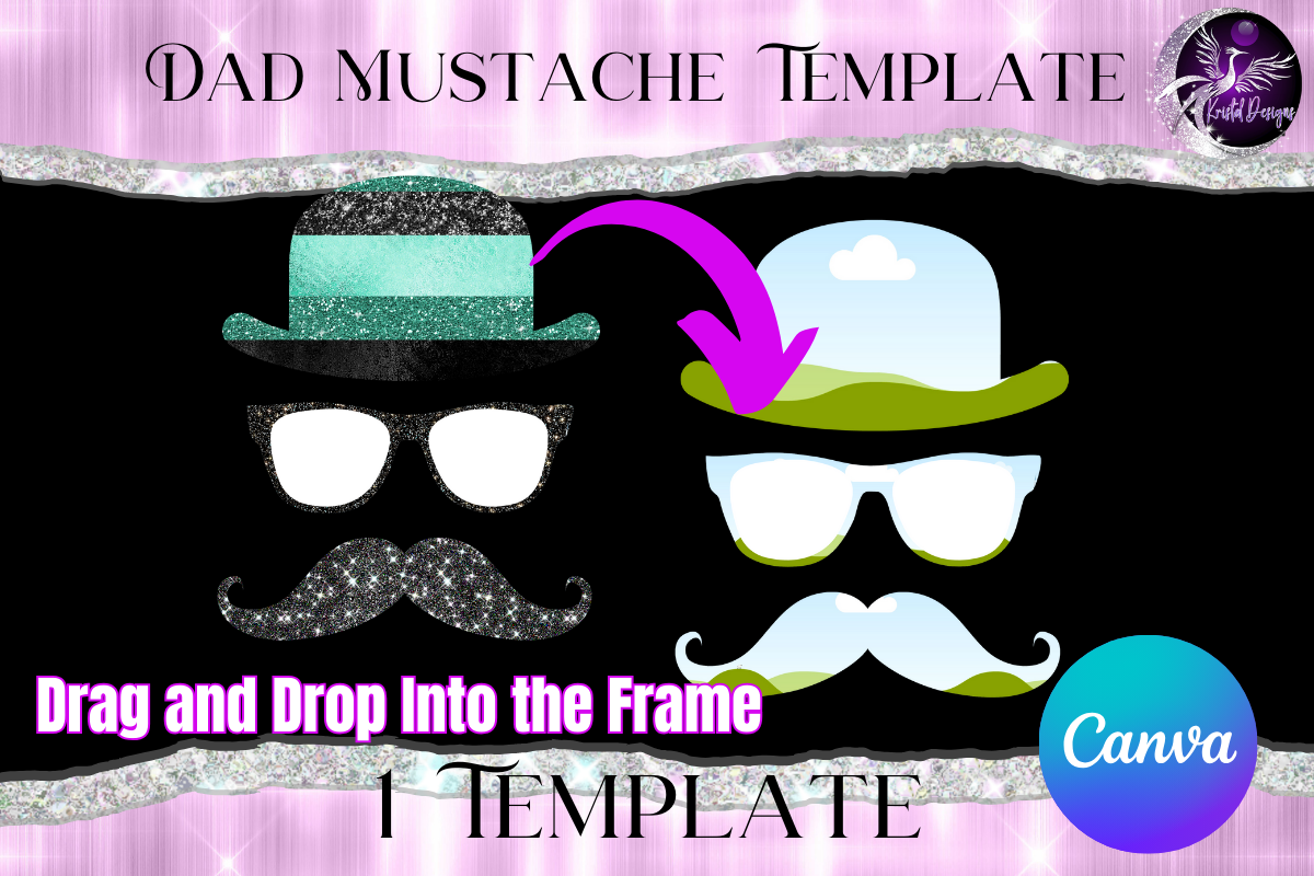 Dad Mustache Template - Canva