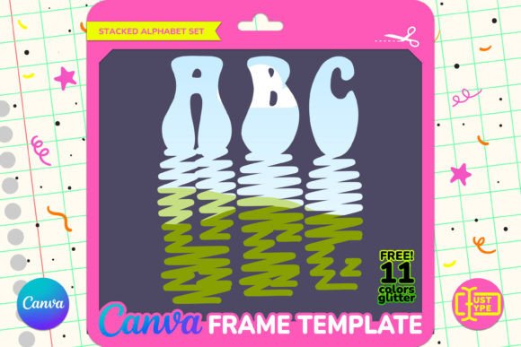 Disco Retro Stacked Canva Frame Template