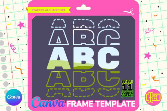 Draft Stacked Alphabet Canva Frame