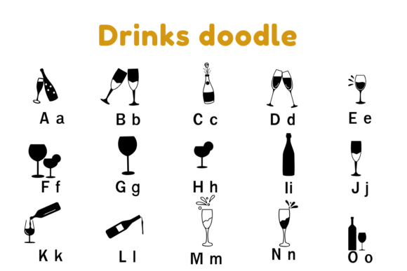 Drinks Doodle Font - Preview 1