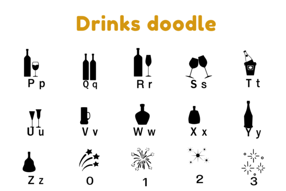Drinks Doodle Font - Preview 2