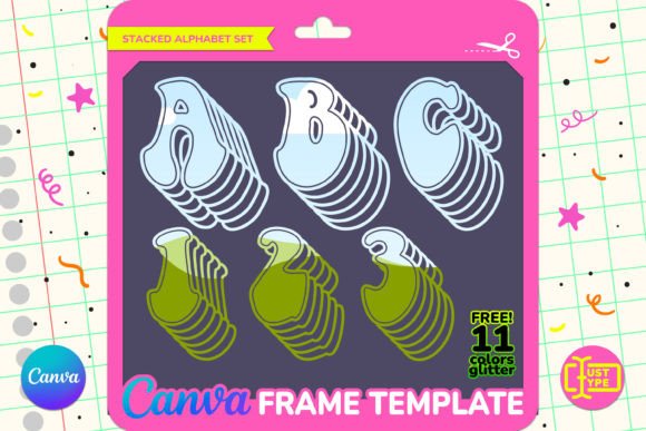 Funky Seventies Stacked Canva Frame
