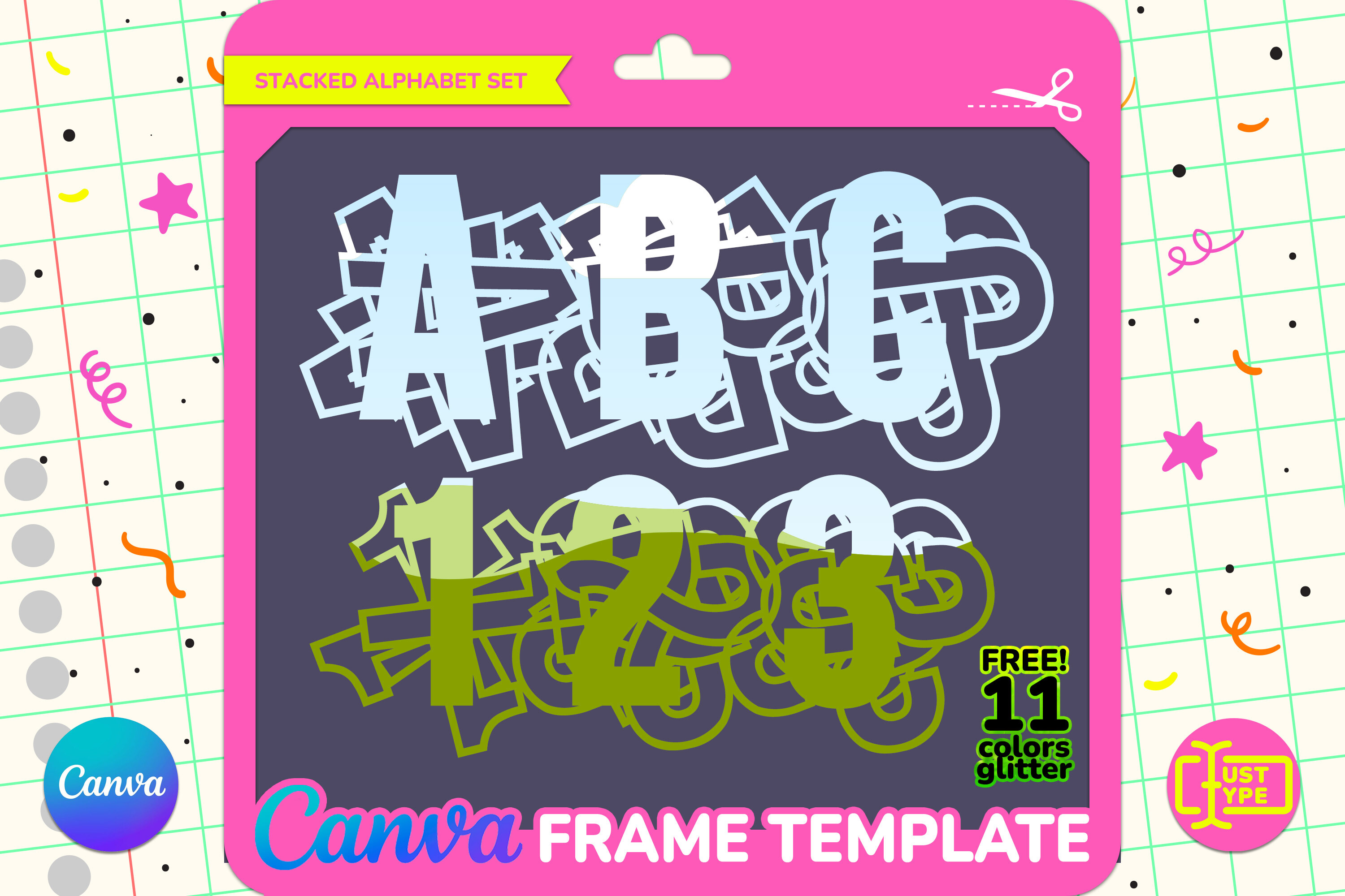 Heaps Stacked Alphabet Canva Frame