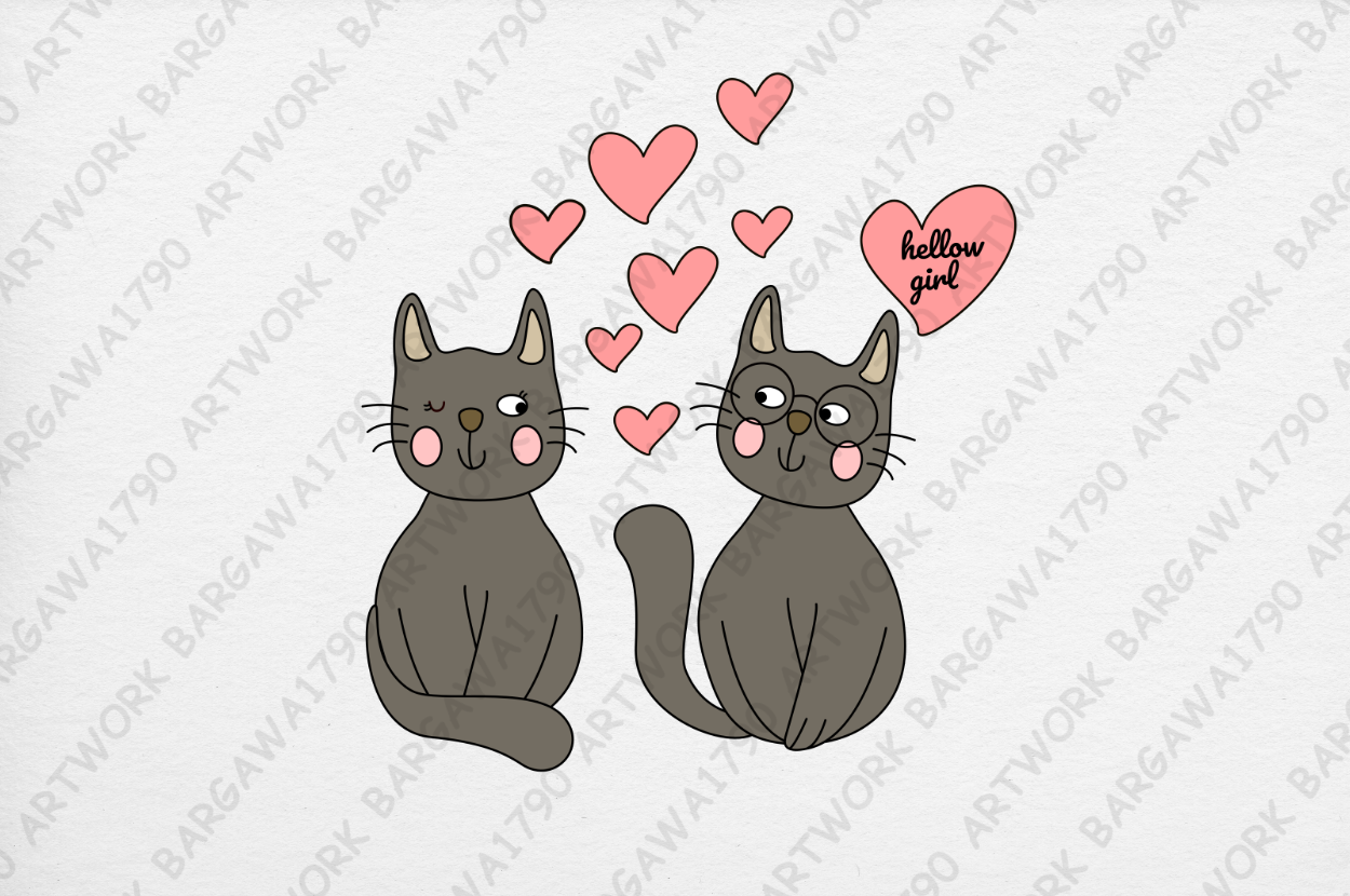 Valentine Black Cat Graphic by Halo Whimsy Creative · Creative Fabrica