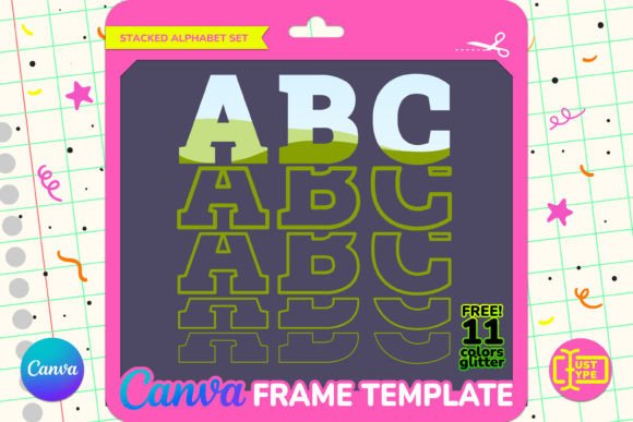 Varsity Stacked Alphabet Canva Frame