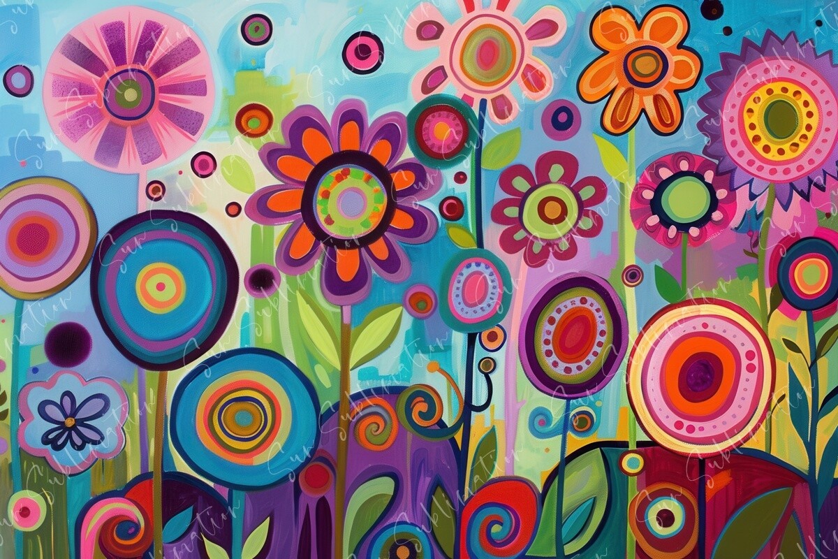Vibrant Abstract Flowers Graphic by Sun Sublimation · Creative Fabrica