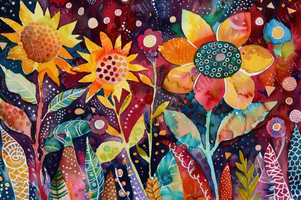 Vibrant Floral Abstract Graphic by Sun Sublimation · Creative Fabrica
