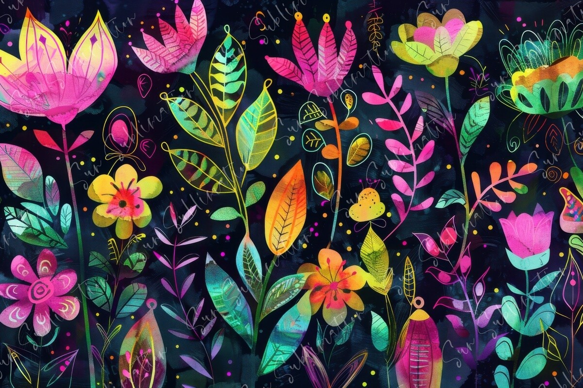 Vibrant Floral Fantasy Graphic by Sun Sublimation · Creative Fabrica