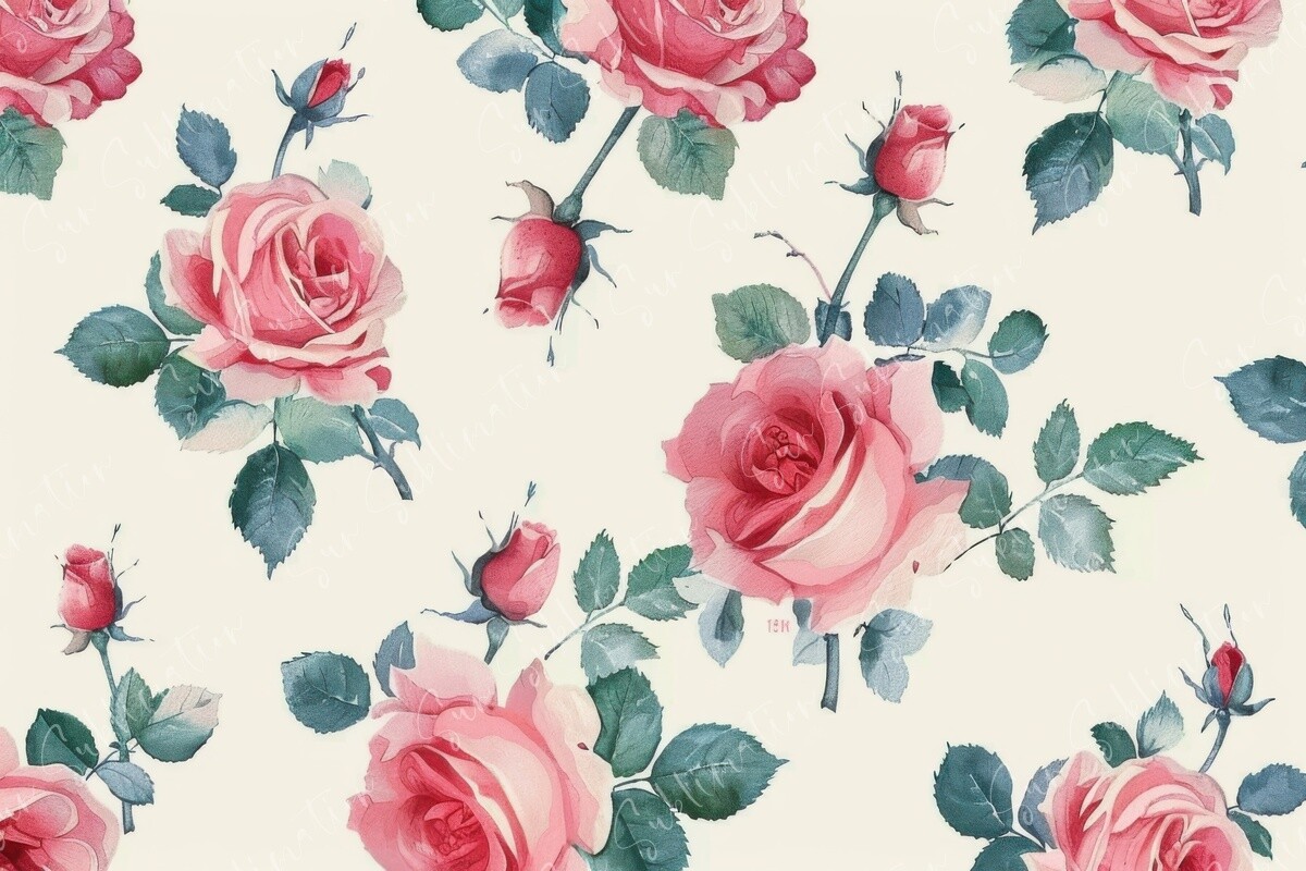 Vintage Rose Pattern Graphic by Sun Sublimation · Creative Fabrica