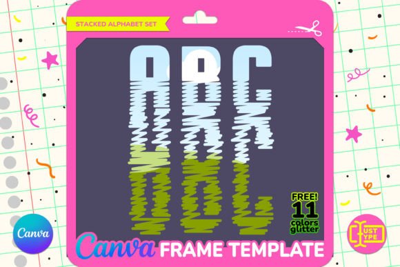 Water Stacked Alphabet Canva Frame