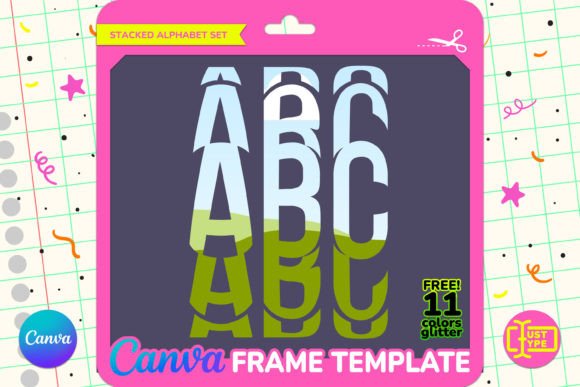 Wheel Stacked Alphabet Canva Frame