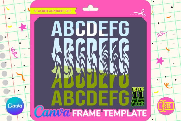 Whirl Stacked Alphabet Canva Frame
