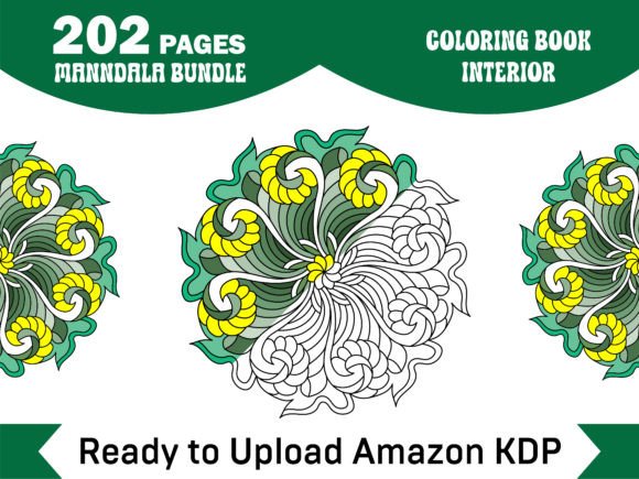 202 Pages Mandala Colouring Book for KDP Graphic Coloring Pages & Books Adults By DesignConcept