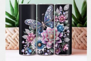3D Butterfly Tumbler Wrap Graphic by Lazy Craft · Creative Fabrica