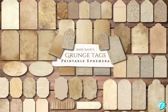 Bare Basics Grunge Tags Printables