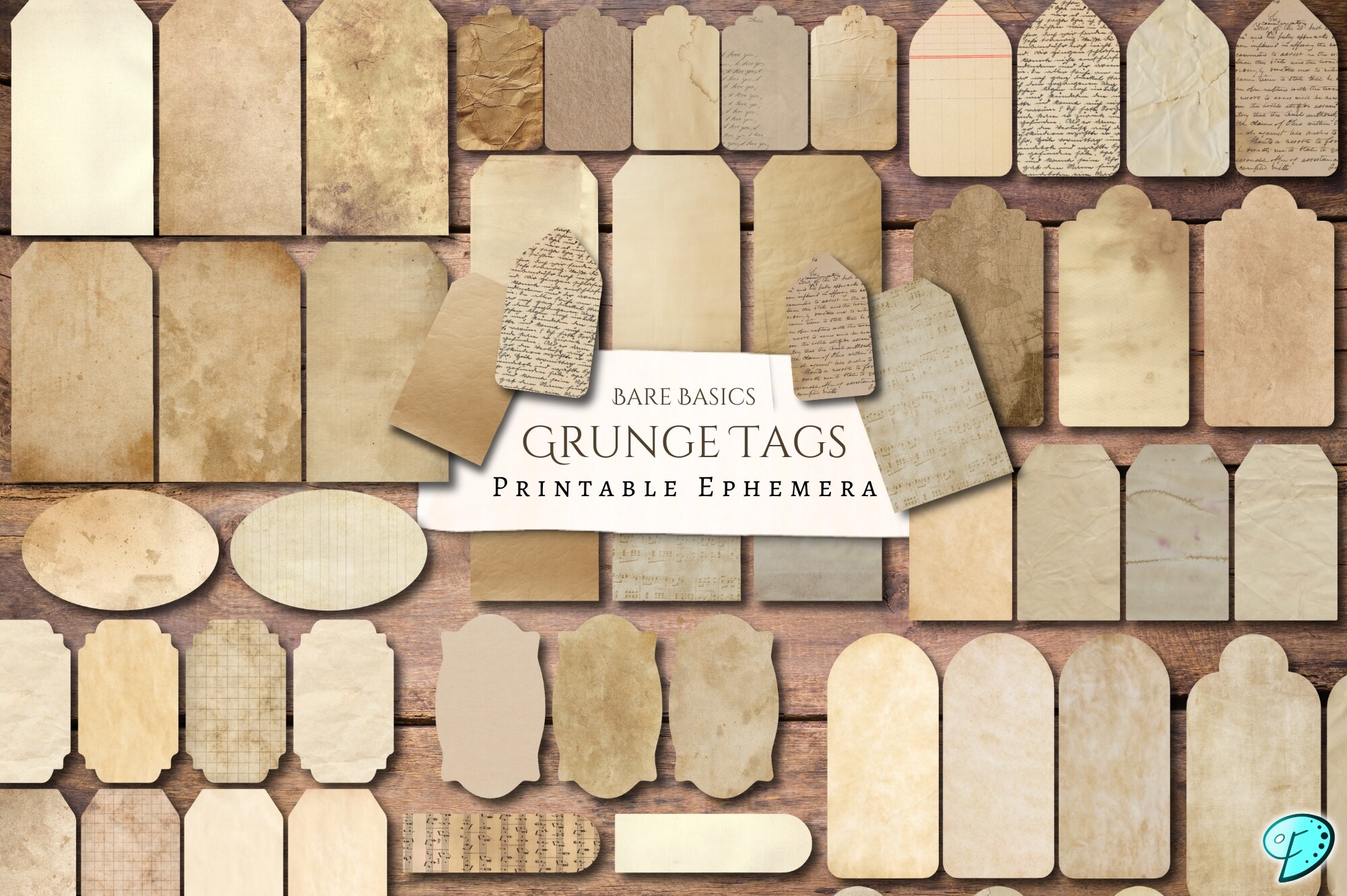 Bare Basics Grunge Tags Printables