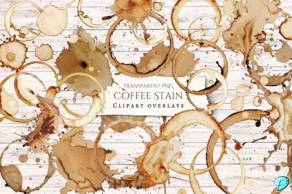 Coffee Stain Clipart Overlays PNGs
