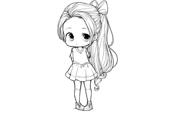 Cute Fashion Chibi Girl Coloring Page