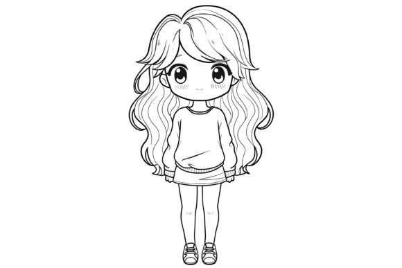 Cute Fashion Chibi Girl Coloring Page