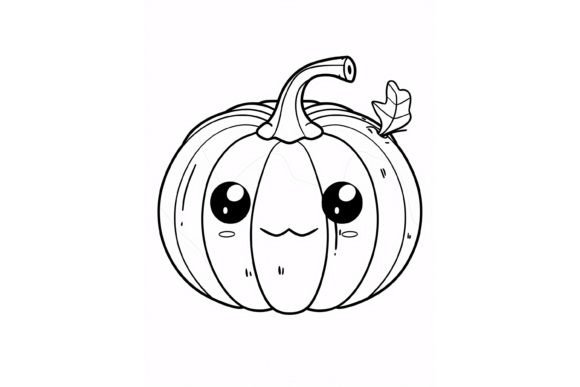 Cute Pumpkin Coloring Page for Kids