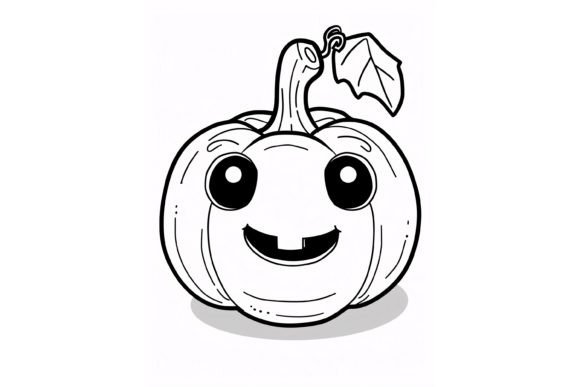 Cute Pumpkin Coloring Page for Kids