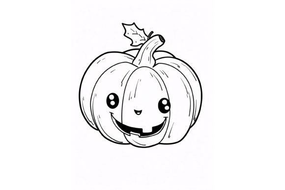 Cute Pumpkin Coloring Page for Kids