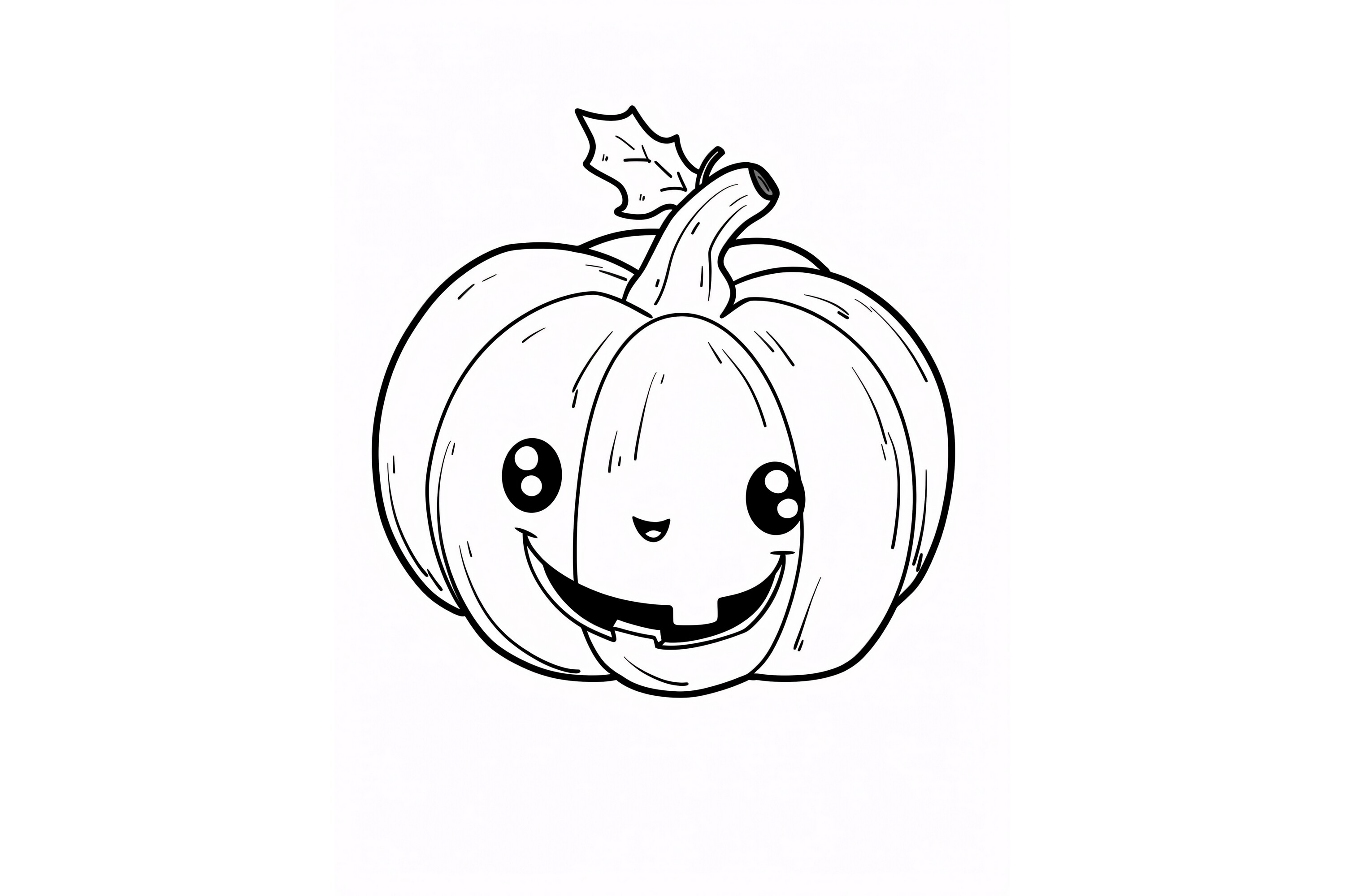 Cute Pumpkin Coloring Page for Kids