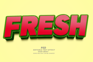 Fresh Fruits PSD 3D Editable Text Effect
