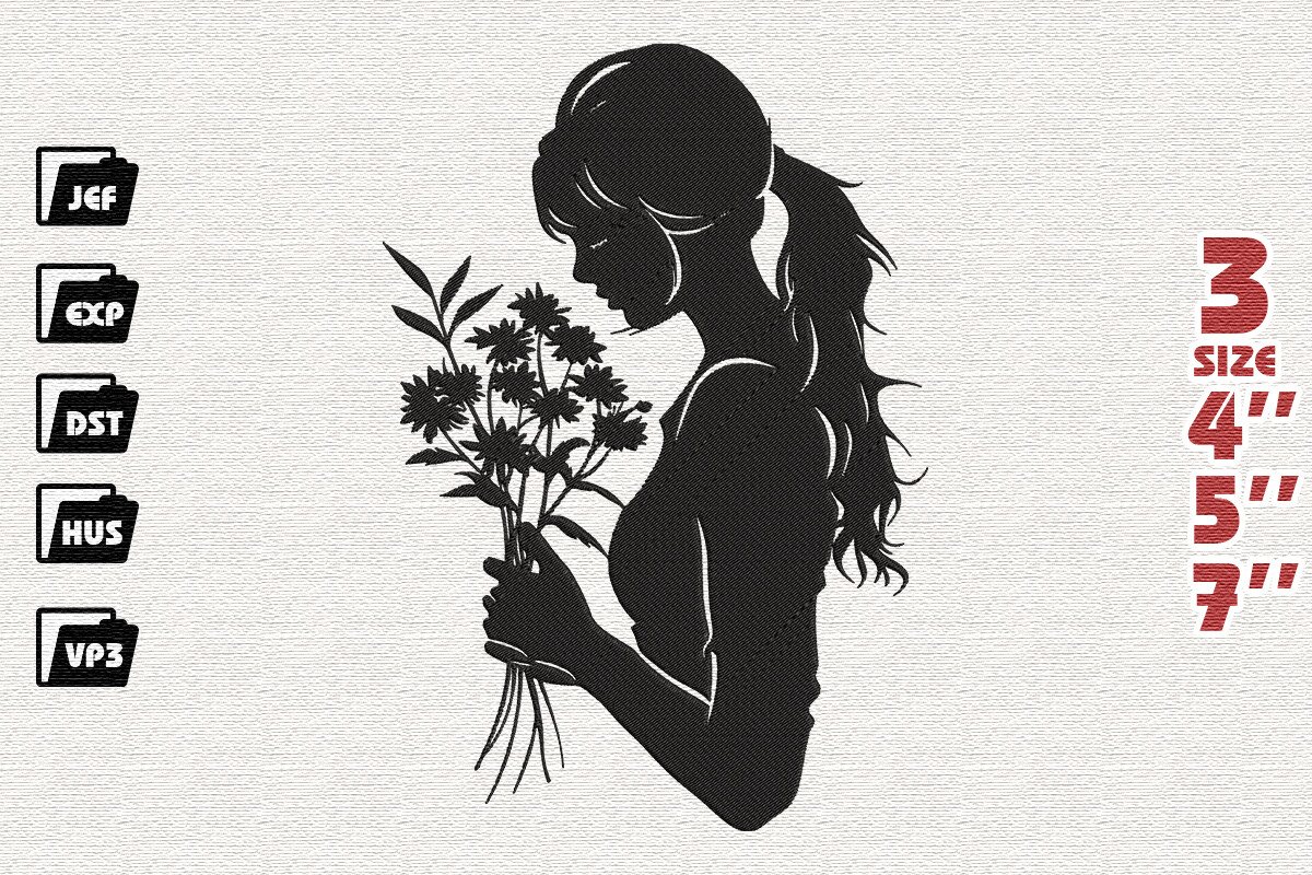 Girl Holding Flowers