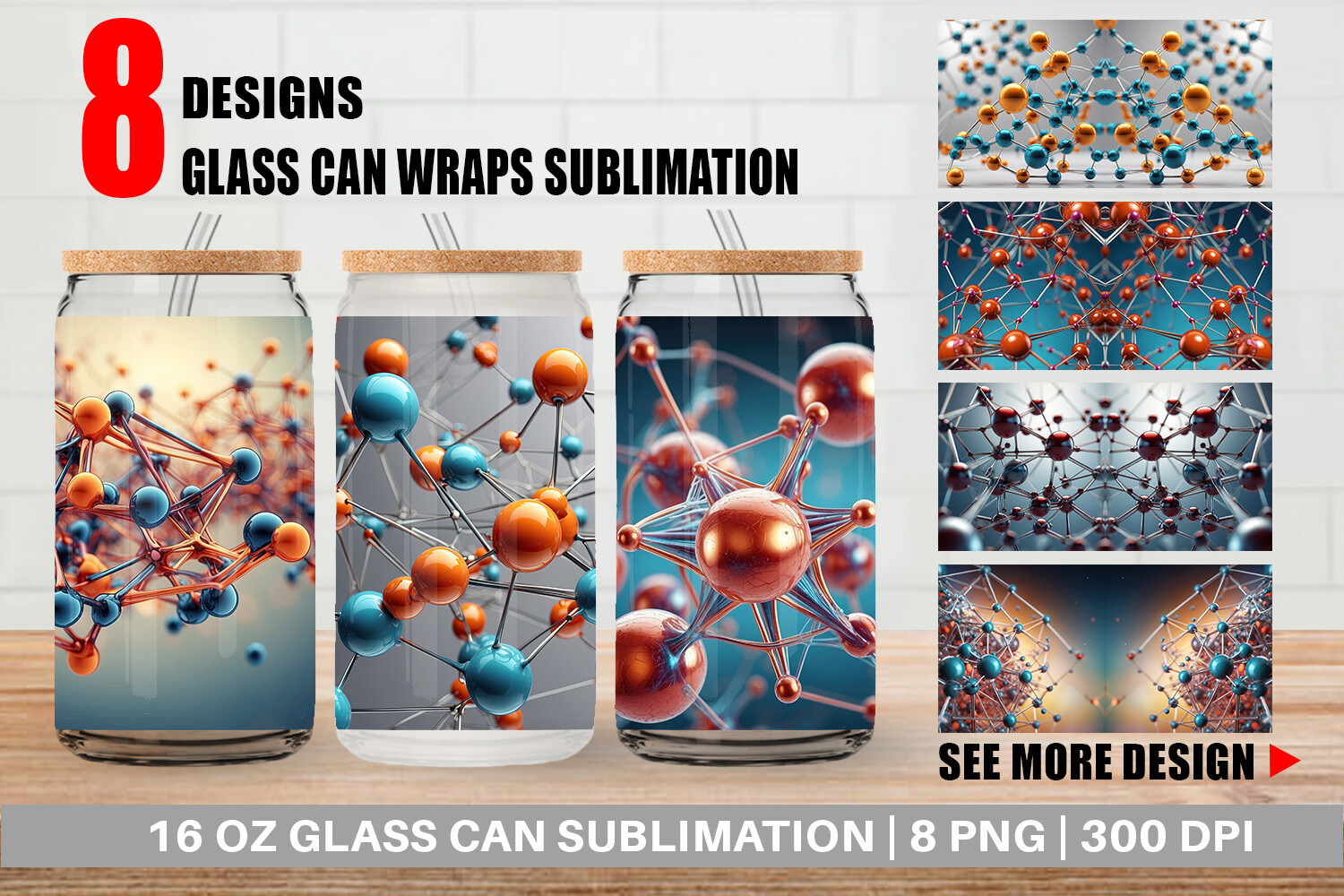 Glass Can 3D Atom Graphic by Artnoy · Creative Fabrica