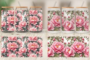 Glass Can Peony Pattern Graphic by Artnoy · Creative Fabrica