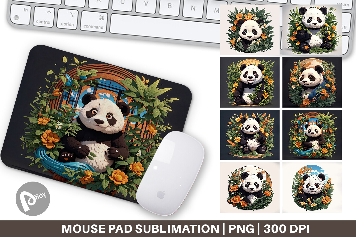 Mouse Pad Cute Panda Graphic by Artnoy · Creative Fabrica