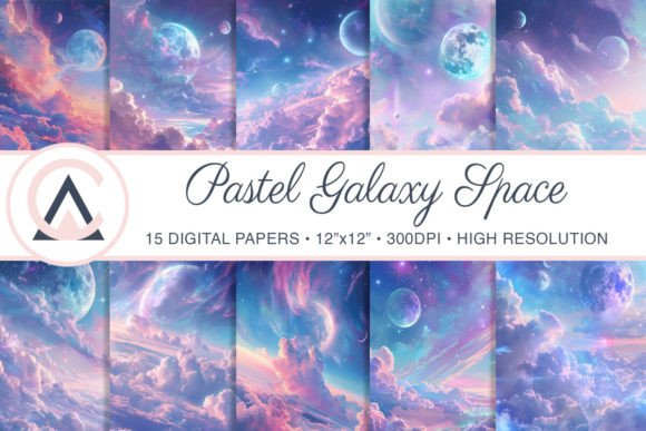 Pastel Galaxy Space Background Papers