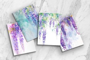 Watercolor Wisteria Flower Digital Paper Graphic by ArtCursor ...
