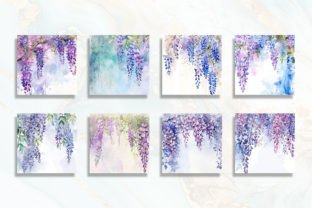 Watercolor Wisteria Flower Digital Paper Graphic by ArtCursor ...