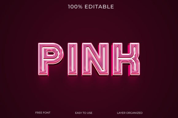 Pink 3d Style Editable PSD Text Effect Graphic Layer Styles By Imamul0