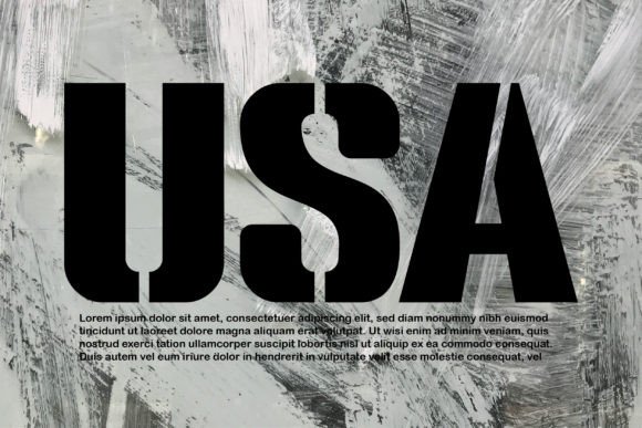 Black Stencil Font - Preview 6