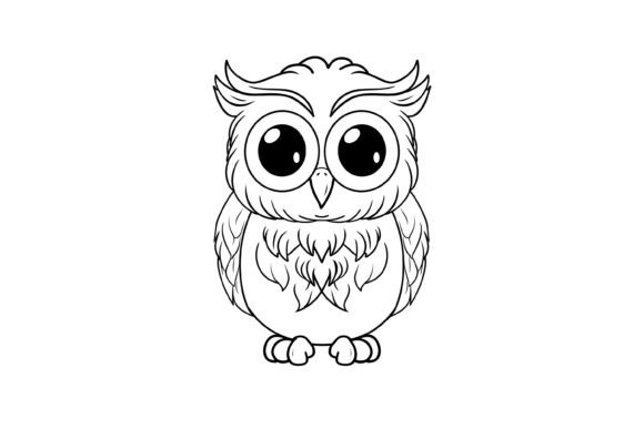 Cute Baby Owl Coloring Page for Kids