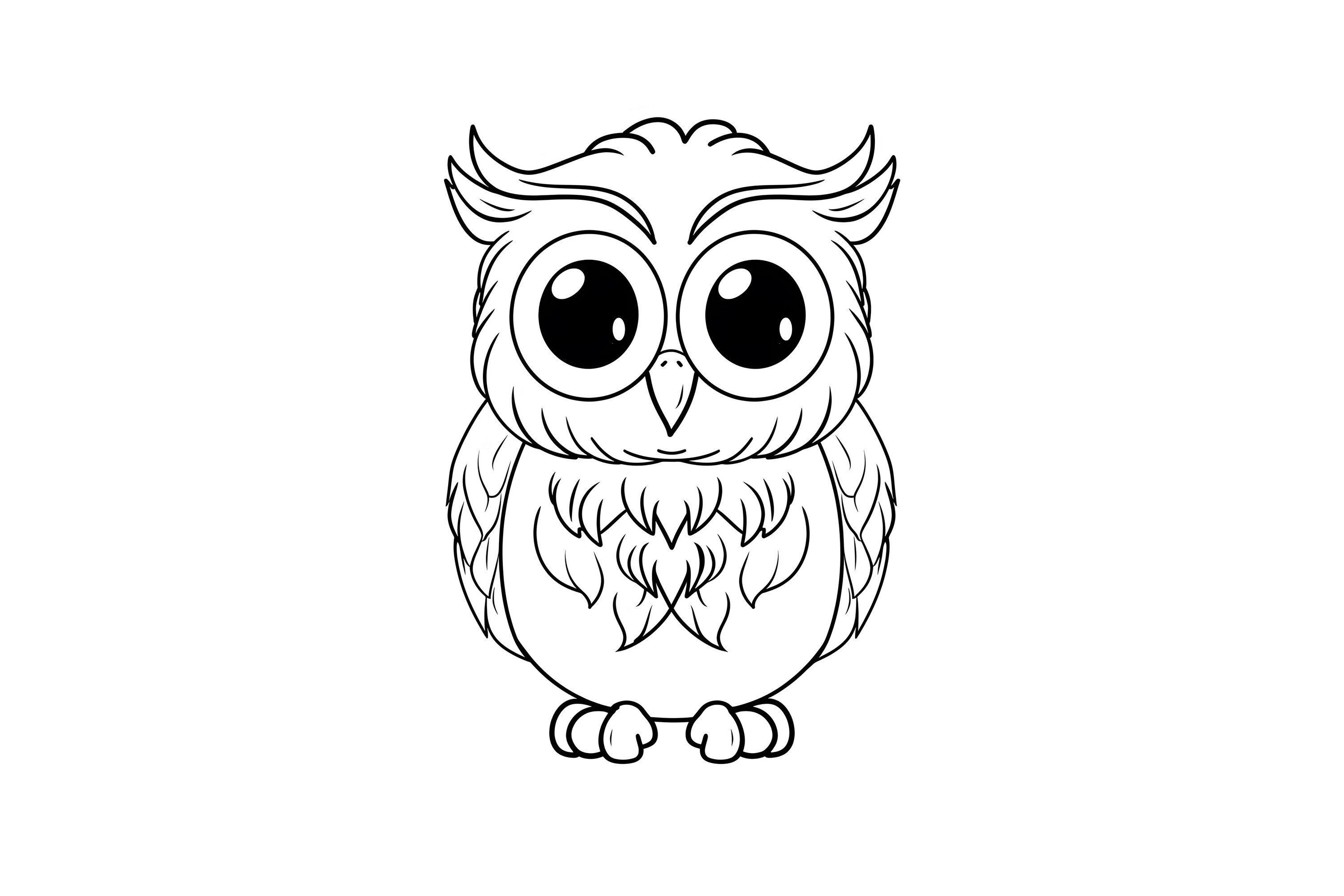 Cute Baby Owl Coloring Page for Kids