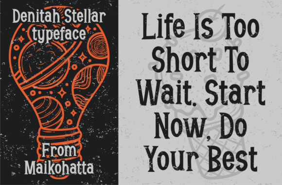 Denitah Stellar Font PNG with transparent background - Preview 4