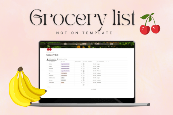 Grocery Shopping List Notion Template