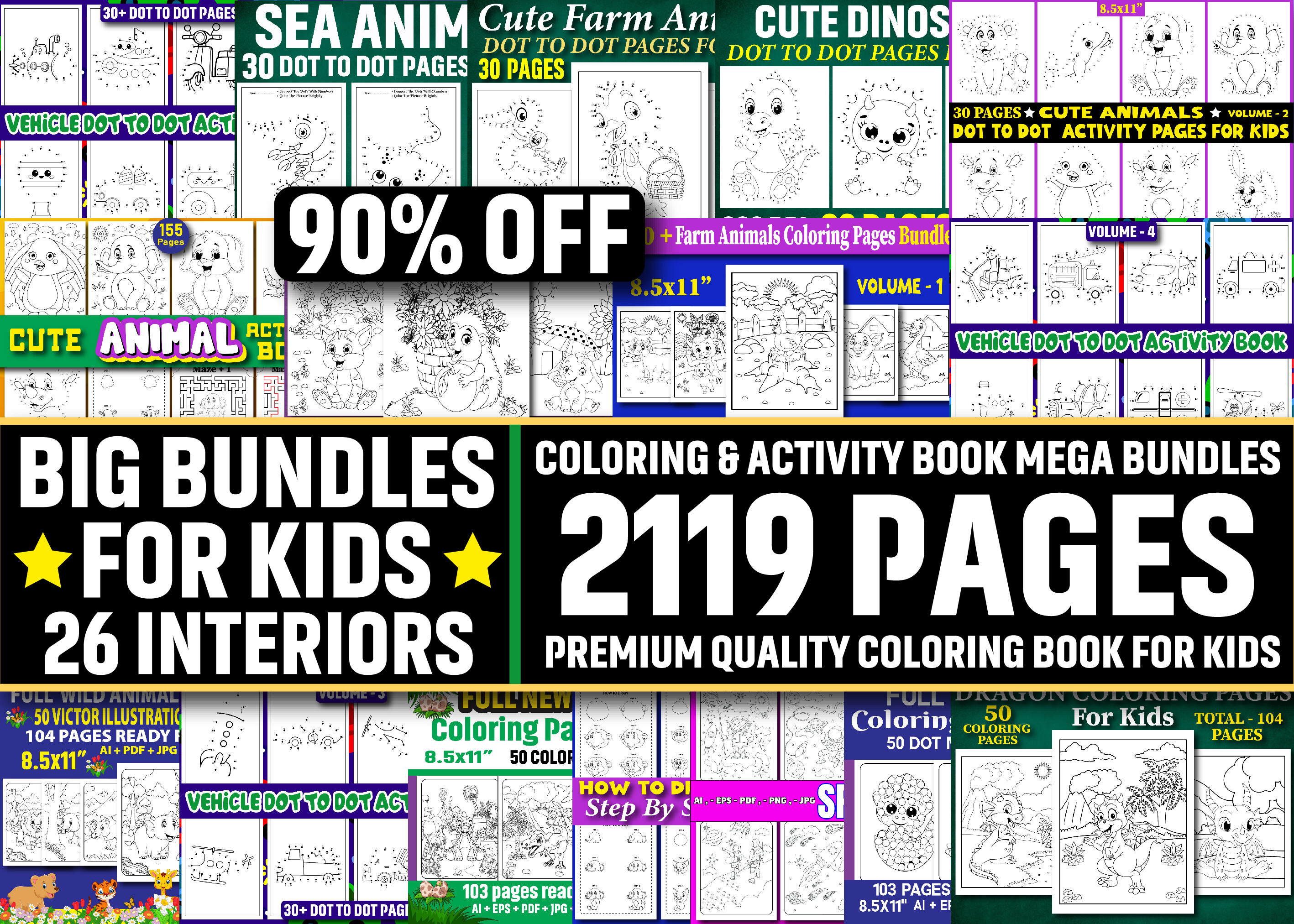 Kids Activity & Coloring Book Bundle KDP
