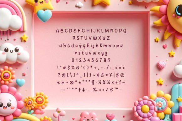 Pink Wall Font PNG with transparent background - Preview 3
