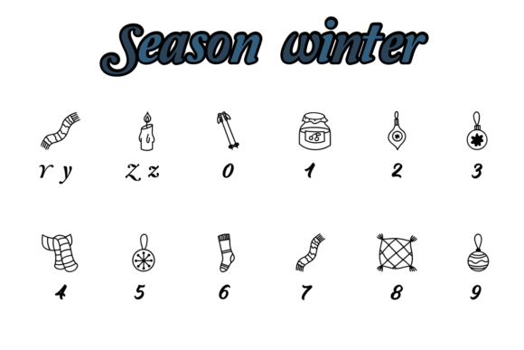 Season Winter Font PNG with transparent background - Preview 3