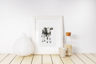 Watercolor Cute Farm Baby Cows Png Graphic by lizballew · Creative Fabrica
