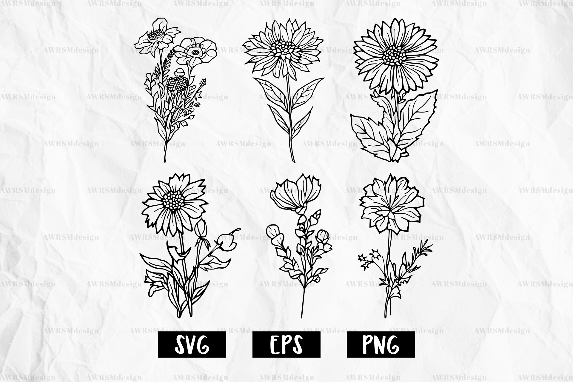 Wildflower Svg, Flower Svg Sublimation