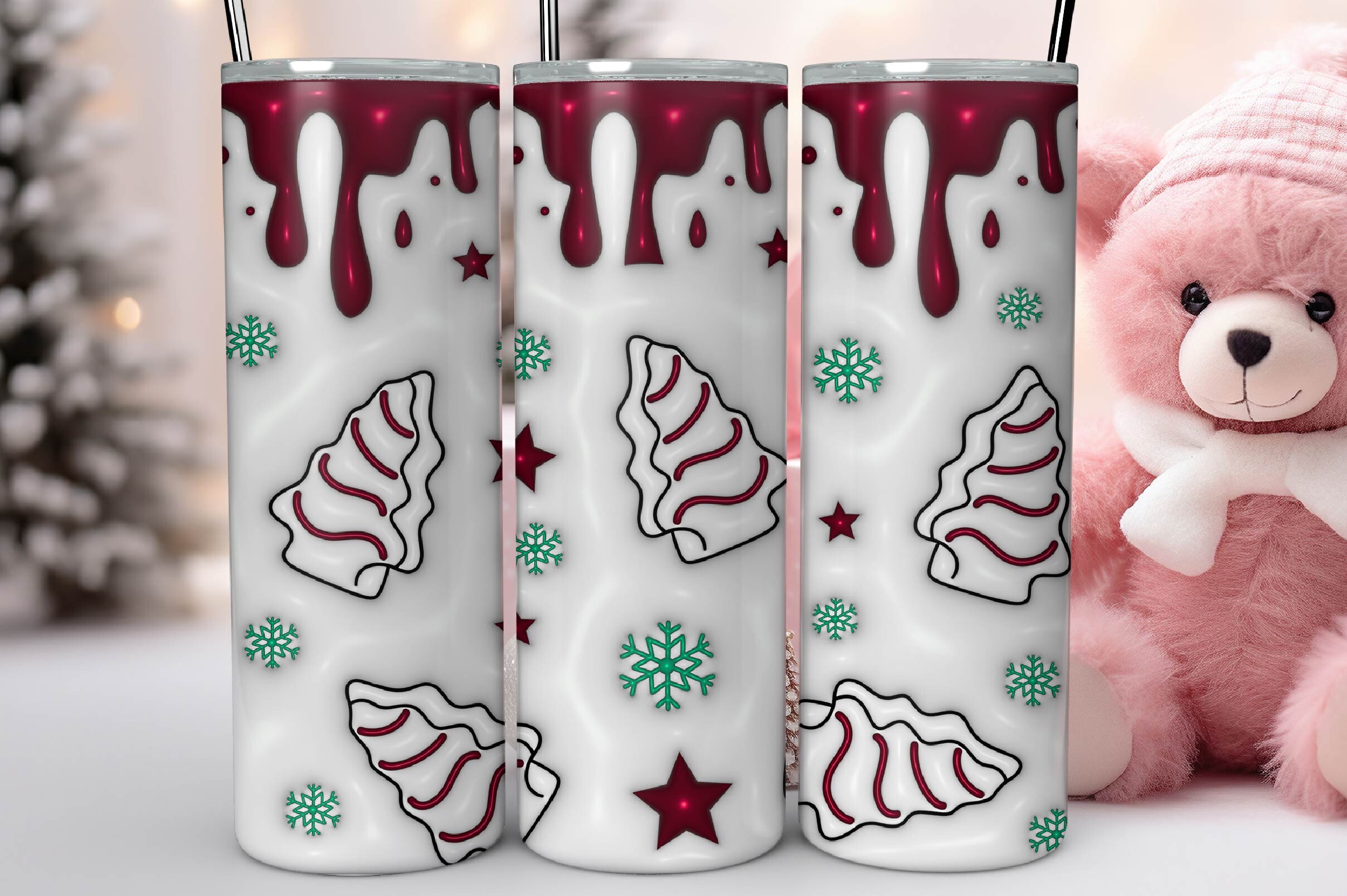 3D Christmas Inflated Tumbler Wrap