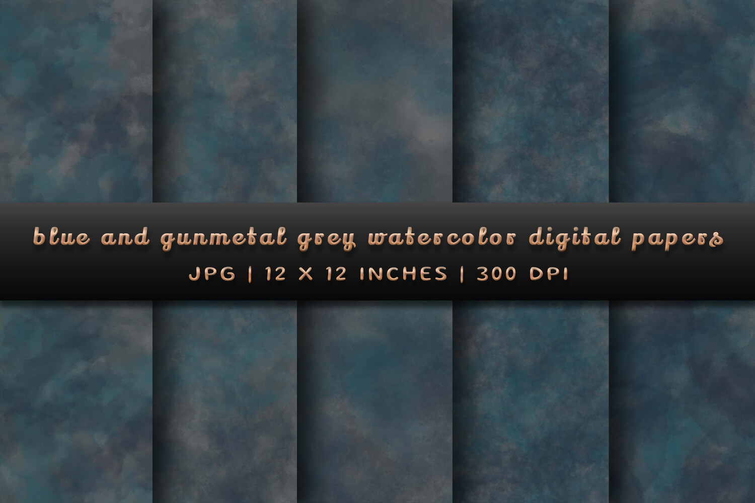 Blue and Gunmetal Grey Digital Papers Graphic by Pugazh Logan ...